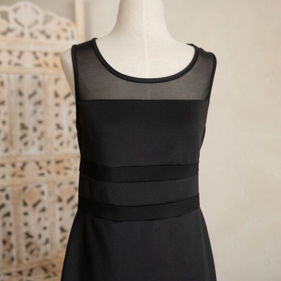 Bisou Bisou Black Cocktail Dress With Sheer Top size 10 - Picture 4 of 11